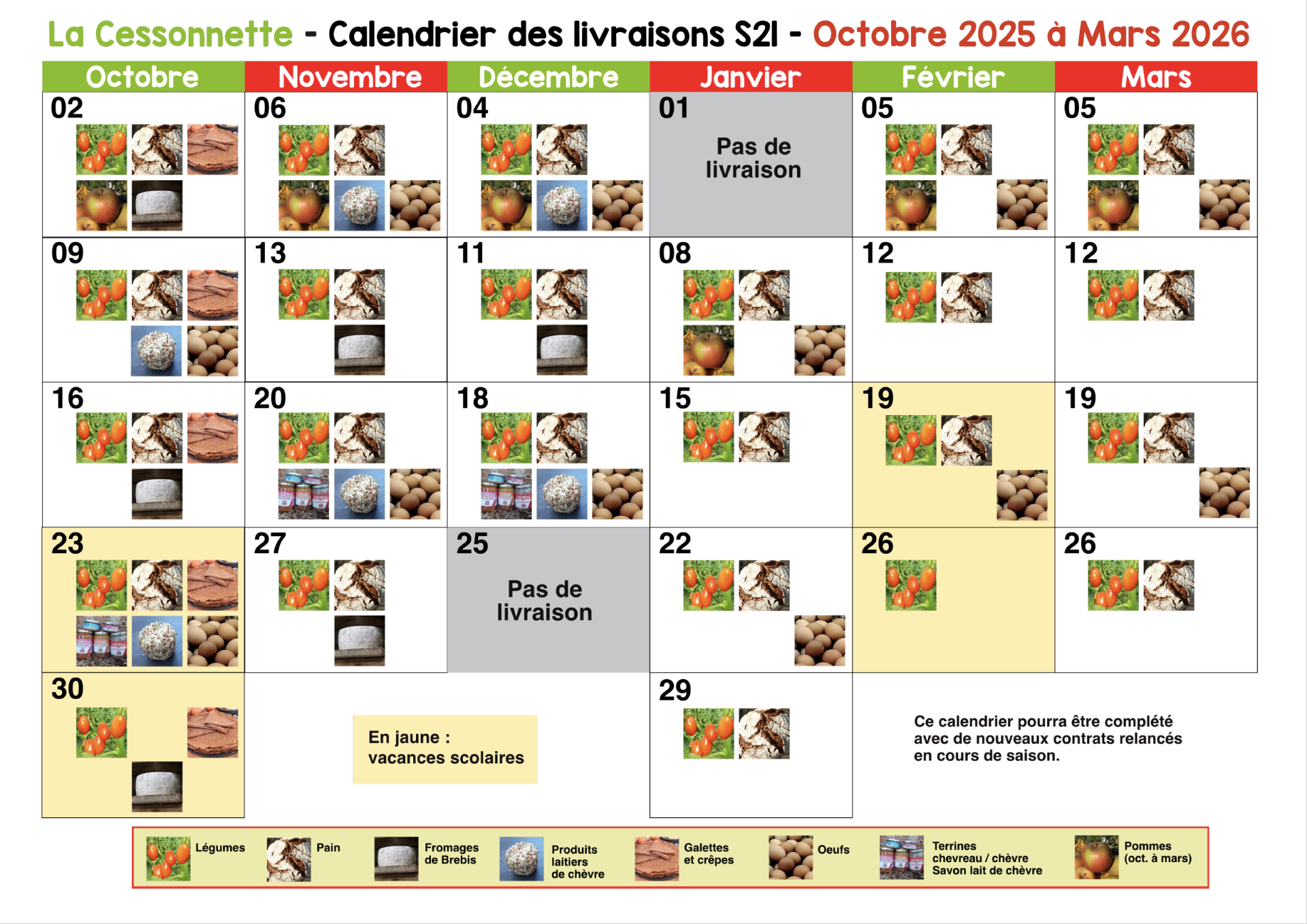 Calendrier s21 oct25 mars26